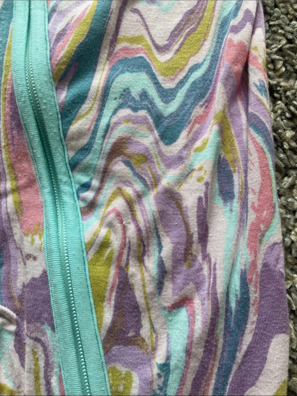 Little Sleepies Pastel Marble Print One-Piece Pajamas - Size 6-12 months